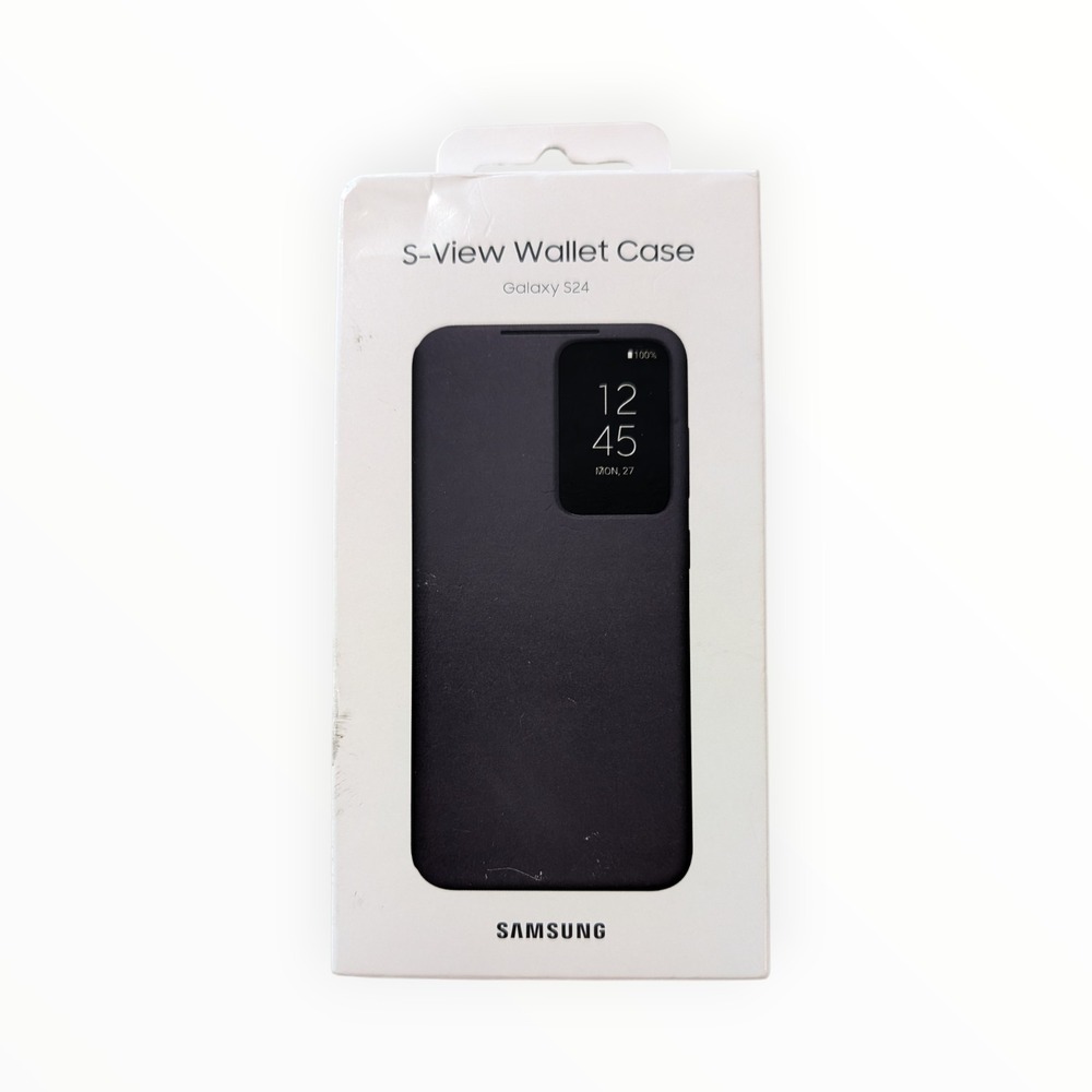 J3-N Samsung‎ S-View Wallet Cover Case For Samsung Galaxy S24 - Black